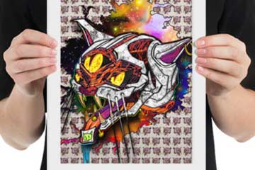cosmic cat art print by vinni kiniki